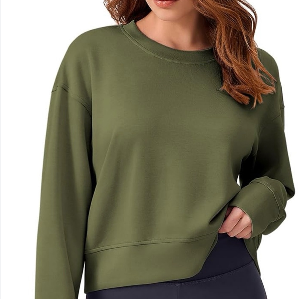 Women's Olive Green Relaxed Fit Cropped Top